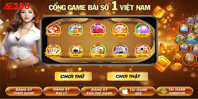 Game bài AE3388 với giao diện bắt mắt